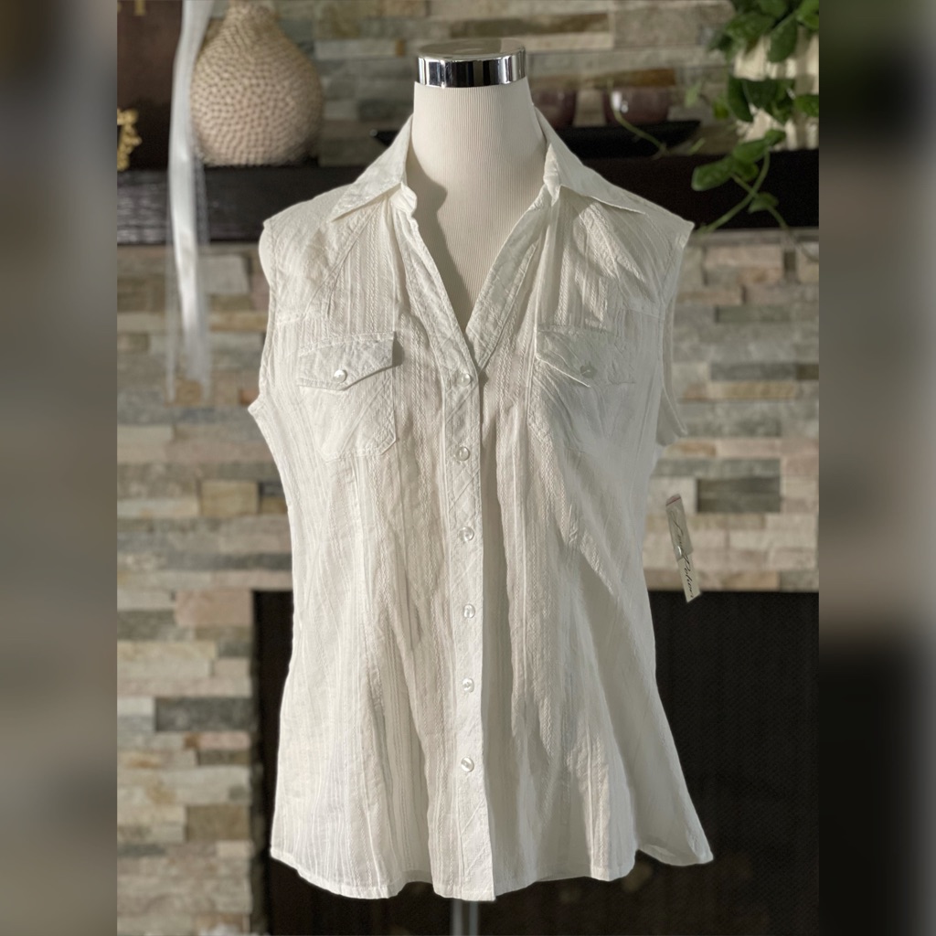 Buttoned White Top